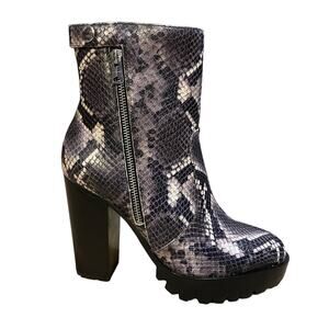 AllSaints Ana Snake Emobossed Lug Womens Boot Size US Size 7 NEW